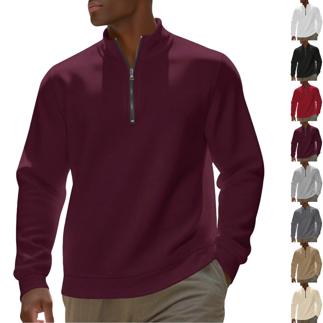 Herren nan Halbzip-Sweatshirt aus Baumwollmix mit Stehkragen, weichem Innenfutter und Rippbündchen Echo Archiv