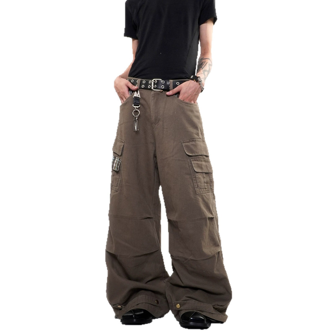 Herren Weitgeschnittene Cargo-Hose mit Taschen Echoarchiv