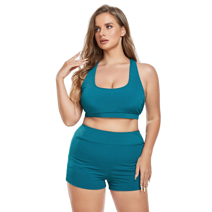 Damen Sportliches Bikini-Set mit hoch geschnittenem Oberteil und bequemen Shorts Echo Archiv