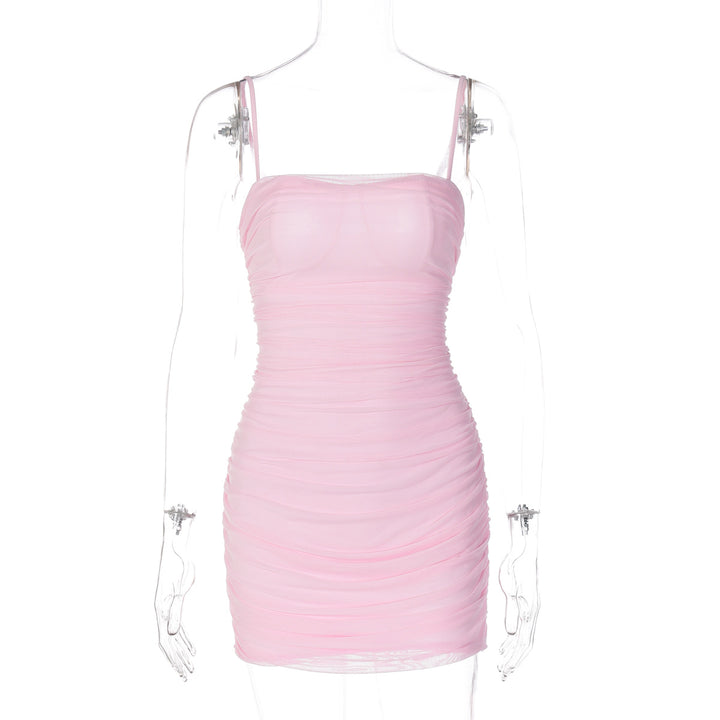 Damen Mini-Kleid mit Raffung und trägerlosen Design Echo Archiv