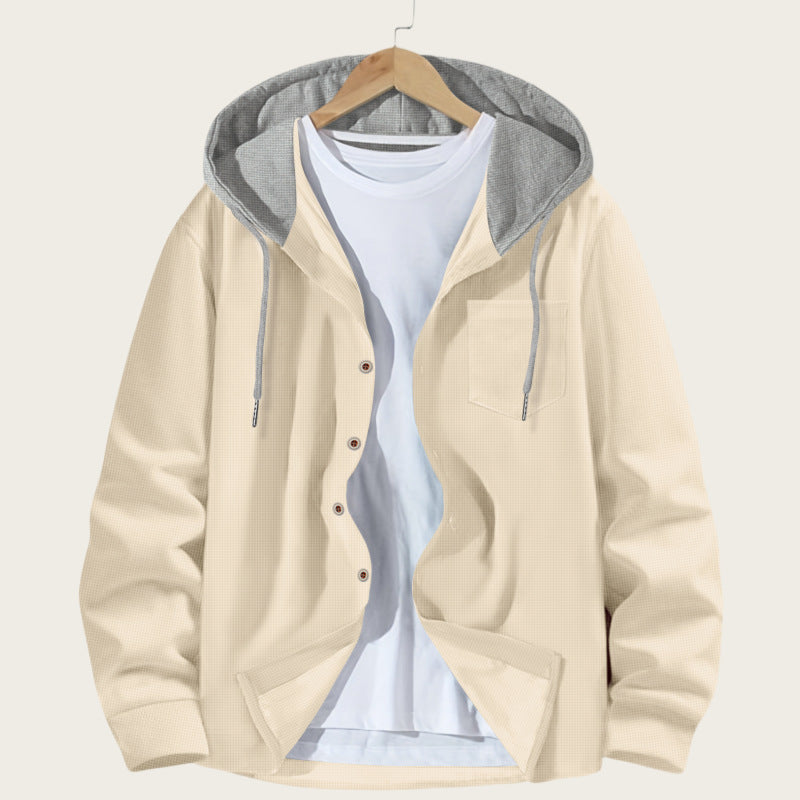 Herren leichte Jacke mit integrierter Kapuze und praktischen Taschen Echoarchiv