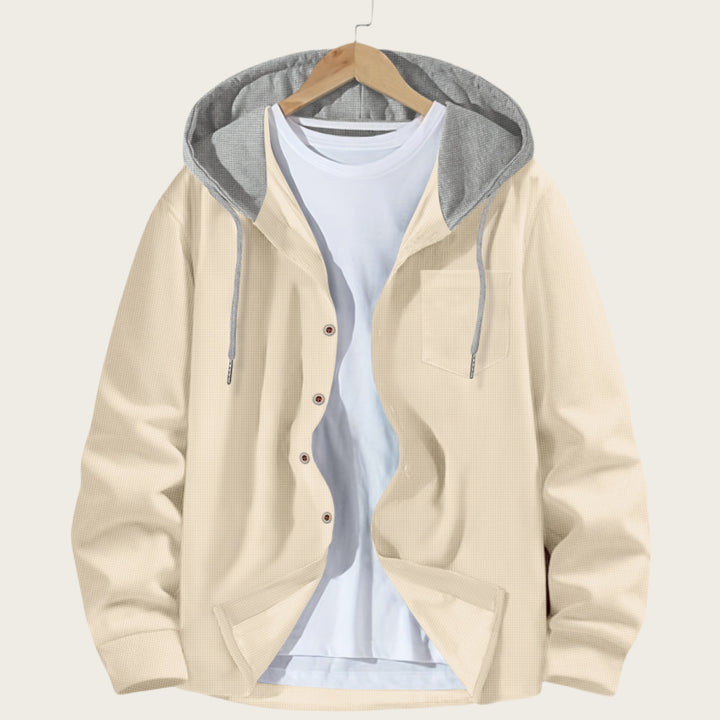Herren leichte Jacke mit integrierter Kapuze und praktischen Taschen Echoarchiv