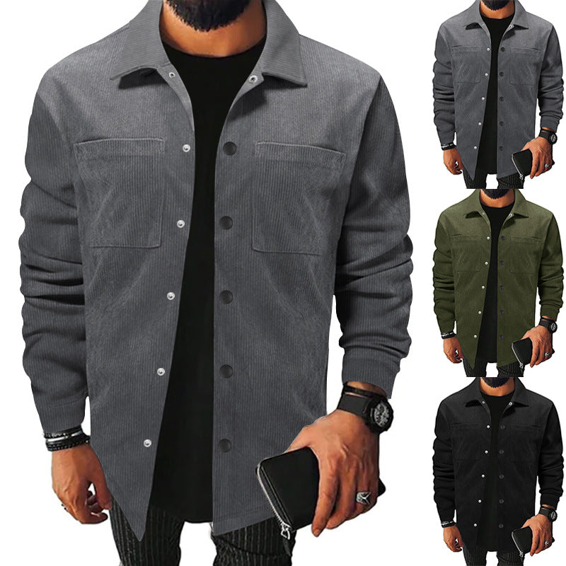 Herren Freizeit-Jacke aus strukturiertem Samt mit praktischen Brusttaschen Echoarchiv