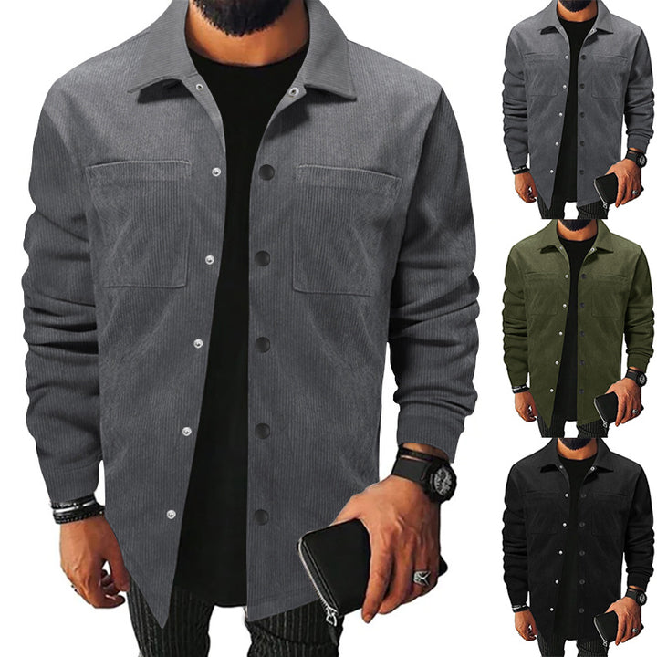Herren Freizeit-Jacke aus strukturiertem Samt mit praktischen Brusttaschen Echoarchiv