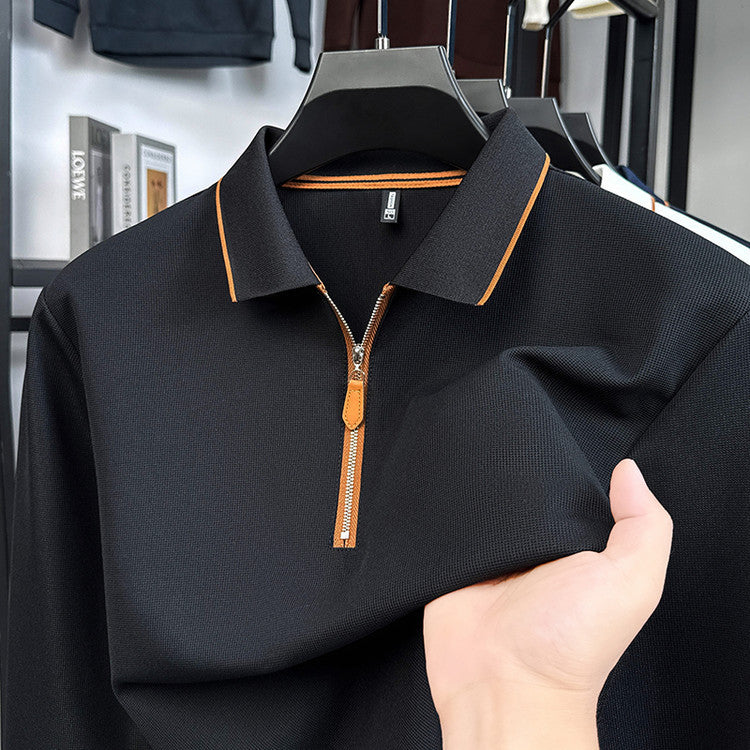 Herren sportliches Poloshirt mit modernem Reißverschluss und atmungsaktiven Eigenschaften Echoarchiv