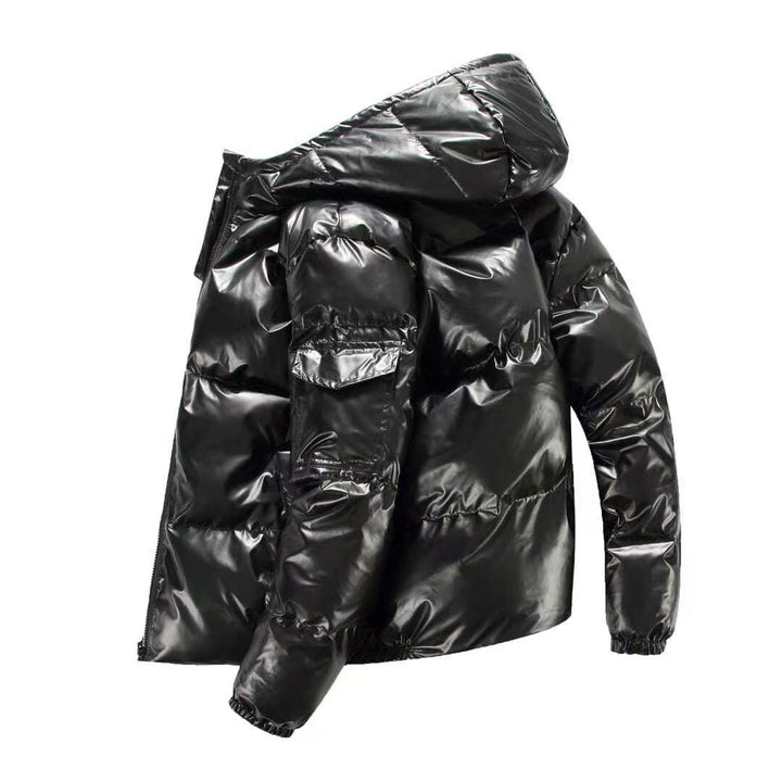 Herren nan glänzende Steppjacke mit Kapuze, wattierter Thermofütterung und wasserabweisender Lackoptik Echo Archiv
