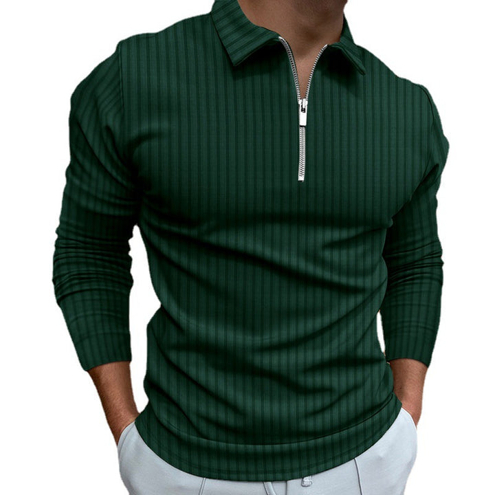 Herren Langarm Poloshirt mit Reißverschluss Echoarchiv