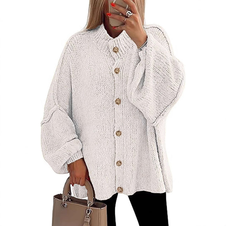 Damen oversized Strickjacke mit Knopfverschluss Echoarchiv