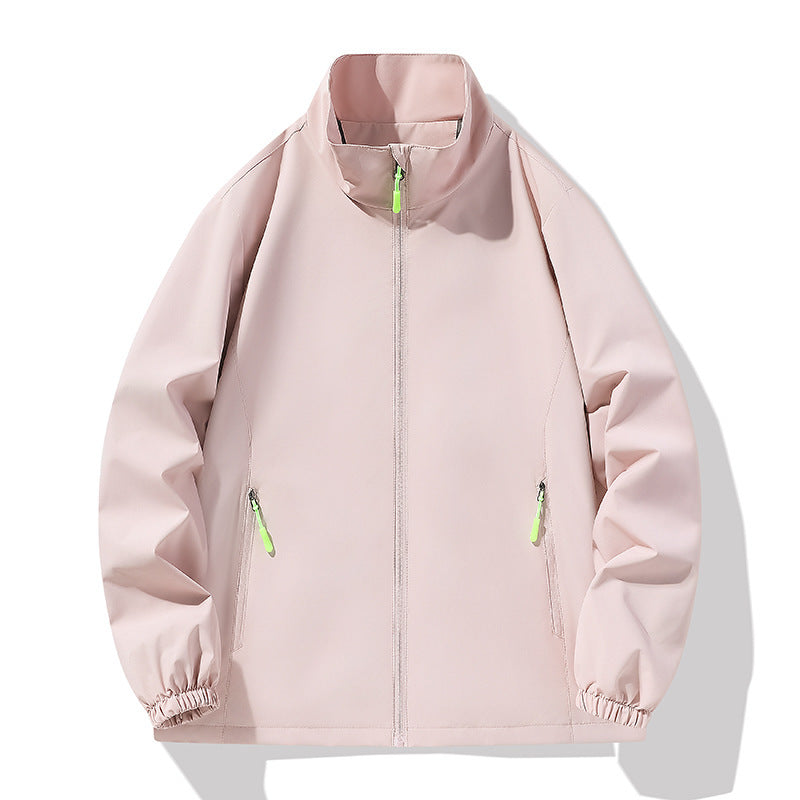 Herren Minimalistische Softshell-Outdoorjacke mit Stehkragen, wind- und wasserabweisender Membran und fluoreszierenden Zipper-Pulls Echo Archiv