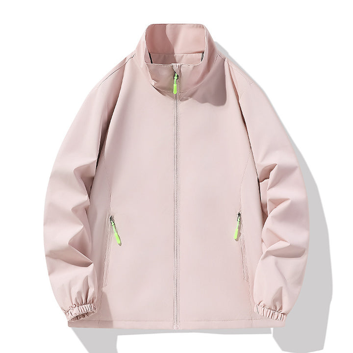 Herren Minimalistische Softshell-Outdoorjacke mit Stehkragen, wind- und wasserabweisender Membran und fluoreszierenden Zipper-Pulls Echo Archiv