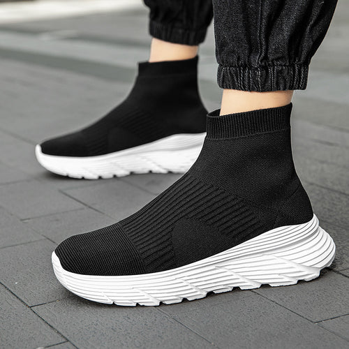 Damen nan nahtloser Strick-Freizeitsneaker mit sockenkragen und stoßdämpfender Profilsohle Echo Archiv