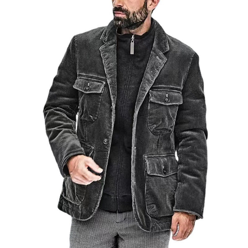 Herren leichte Cordjacke mit praktischen Taschen und modernem Design Echoarchiv