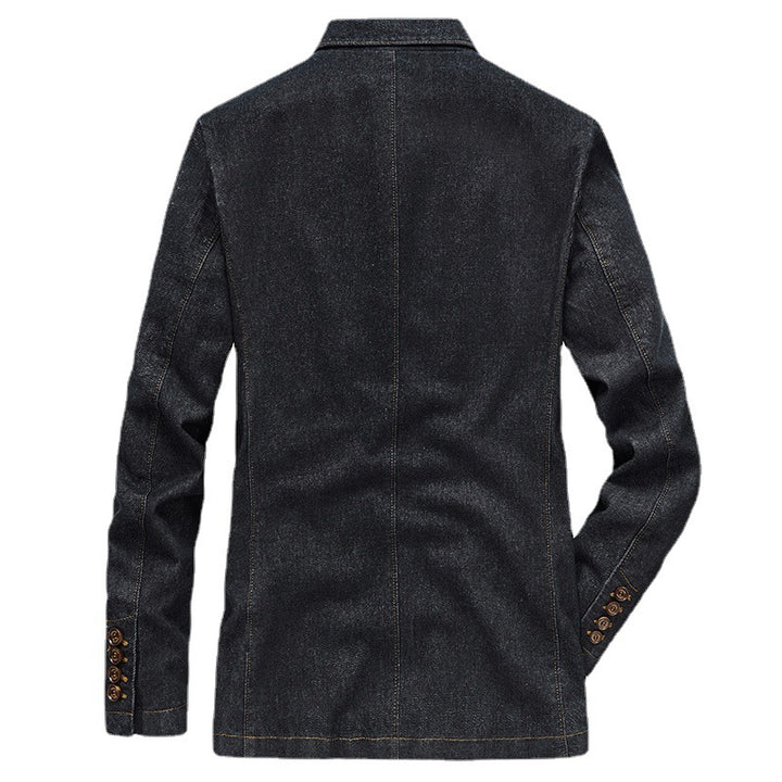 Herren Jeansblazer im smart-casual Stil mit Reverskragen und aufgesetzten Taschen – Tianoro