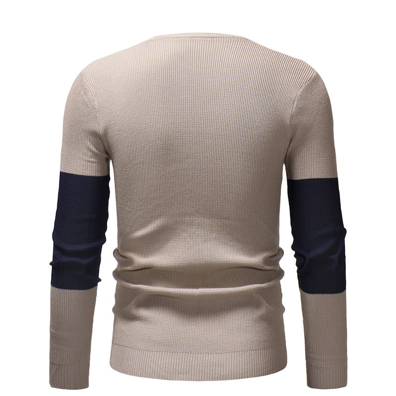 Herren modischer Strickpullover mit exklusivem Farbblockdesign Echoarchiv