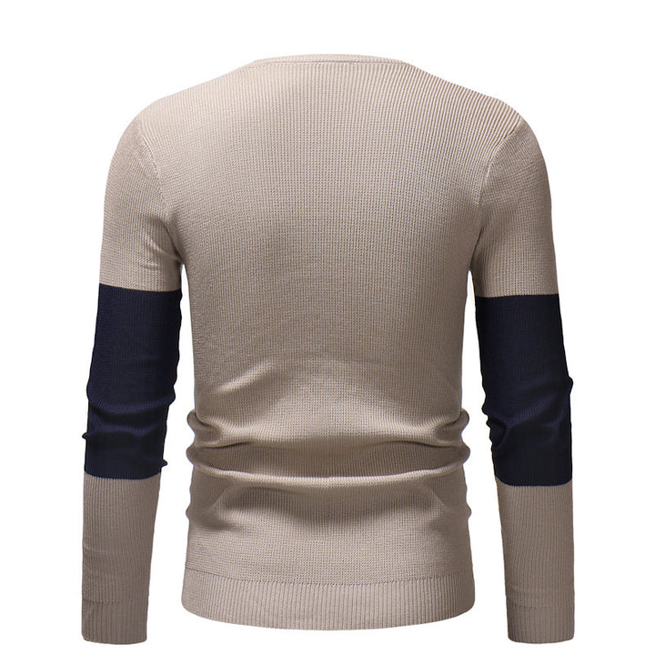 Herren modischer Strickpullover mit exklusivem Farbblockdesign Echoarchiv