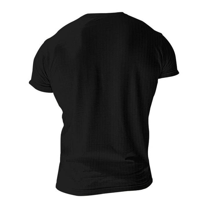 Herren Kurzarm-Henley-Shirt mit strukturiertem Stoff Echoarchiv