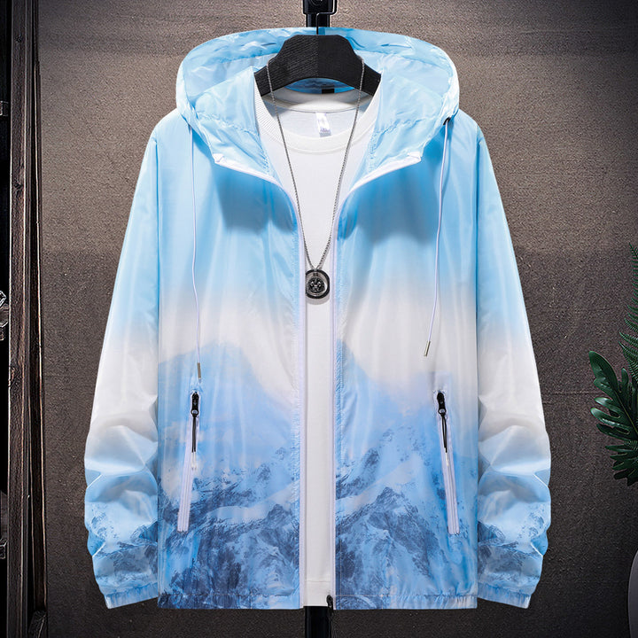 Herren Wind- und wasserfeste leichte Jacke mit einstellbarer Kapuze und reflektierenden Details Echoarchiv