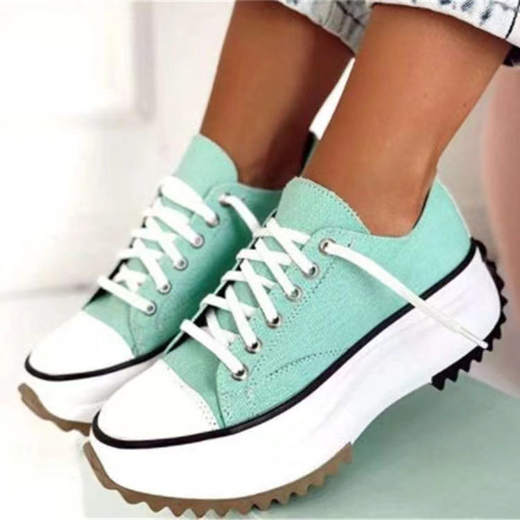 Damen nan Plateausneaker mit gezahnter Profilsohle, Canvas-Obermaterial und verstärkter Zehenkappe Echo Archiv
