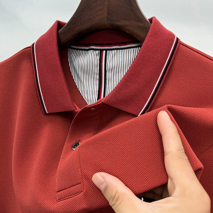 Herren Poloshirt mit atmungsaktiver Piqué-Oberfläche und eleganten Kontrastdetails Echoarchiv
