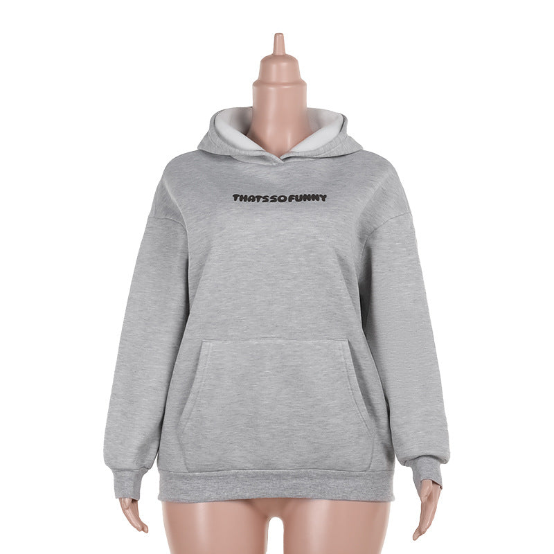Damen Oversize-Kapuzenpullover mit Kängurutasche und Statement-Schriftzug Echo Archiv