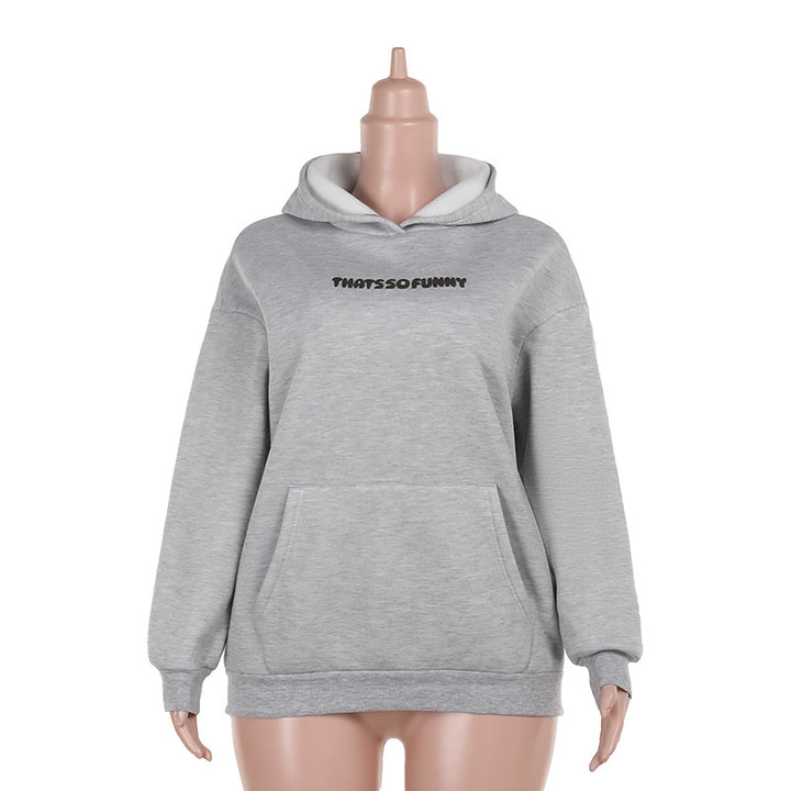 Damen Oversize-Kapuzenpullover mit Kängurutasche und Statement-Schriftzug Echo Archiv