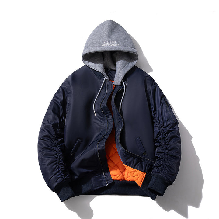 Herren Wattierte Bomberjacke mit Stehkragen, Kammerschnitt und Ärmeltasche Echo Archiv