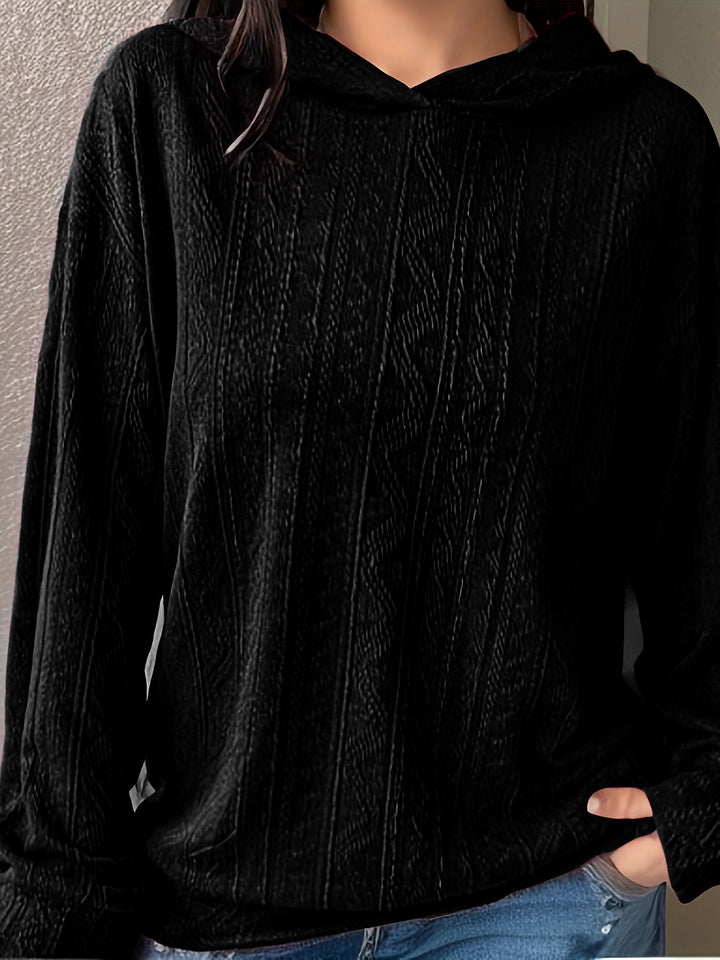 Damen Oversize Kapuzenpullover mit strukturierter Wellenoptik und Kängurutasche Echoarchiv