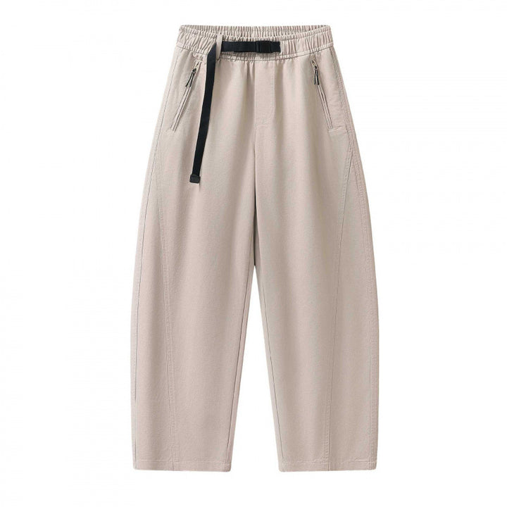 Unisex Weite knöchellange Cargo-Hose im Relaxed-Fit mit elastischem Tunnelzugbund und Reißverschlusstaschen Echo Archiv