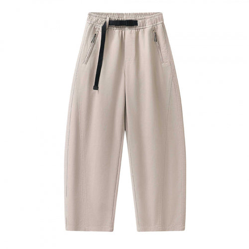 Unisex Weite knöchellange Cargo-Hose im Relaxed-Fit mit elastischem Tunnelzugbund und Reißverschlusstaschen Echo Archiv