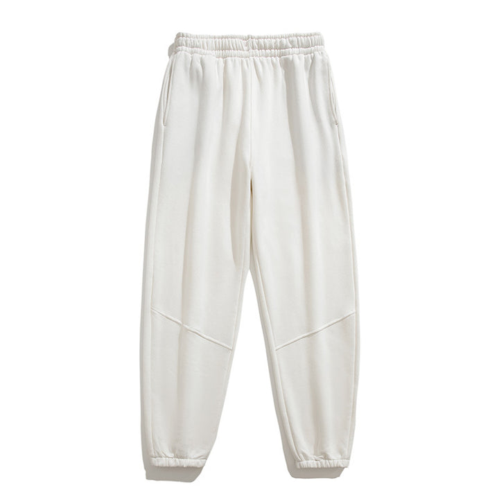 Herren Fleece-Jogginghose mit tapered Schnitt, elastischem Kordelbund & Knie-Paneelen Echoarchiv