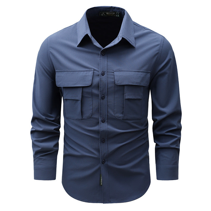 Herren nan robustes Outdoor-Utility-Hemd mit verschließbaren Brustklappen und Ripstopgewebe Echo Archiv