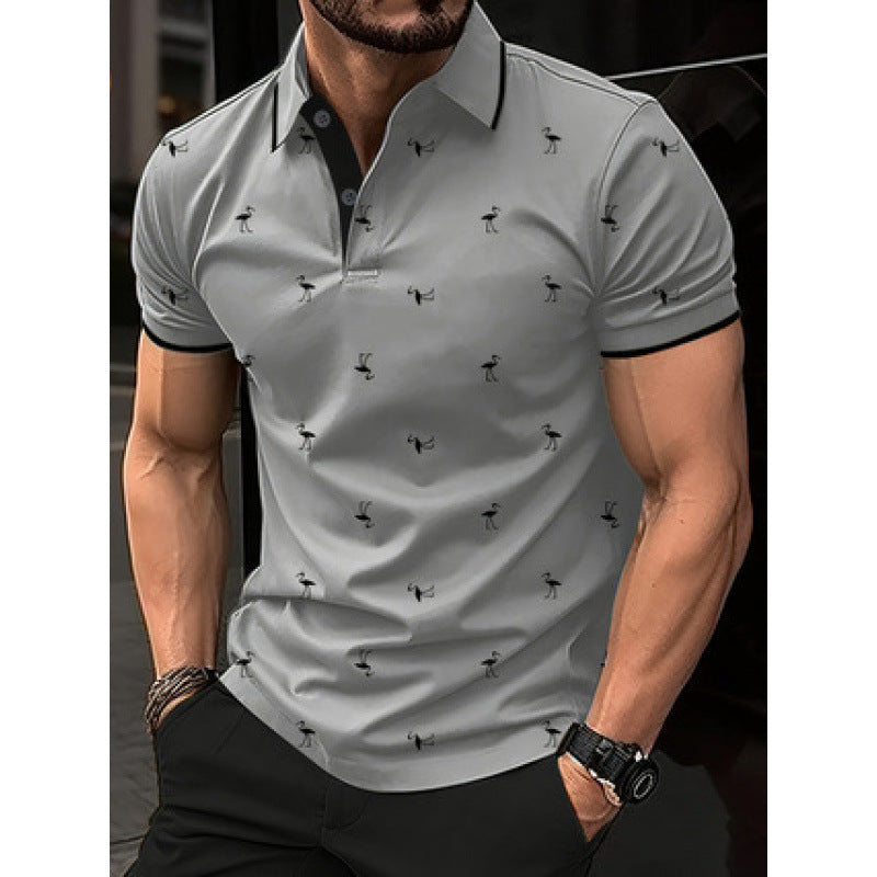 Herren Freizeit Bedrucktes Polo-Shirt Echoarchiv