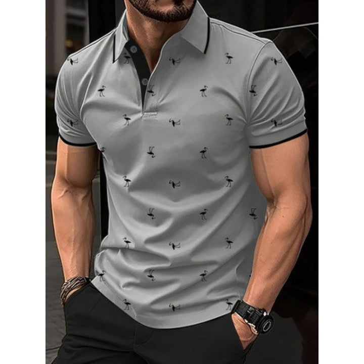 Herren Freizeit Bedrucktes Polo-Shirt Echoarchiv