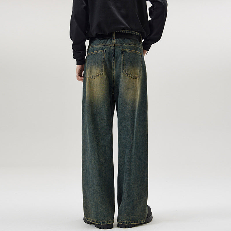 Herren Weite Vintage-Denim-Jeans mit ausgeprägtem Fade und geradem Bein Echo Archiv