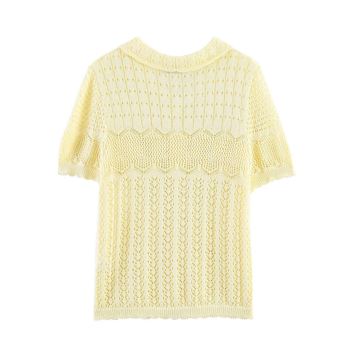 Damen luftige Strickjacke mit feinen Lochmustern und knöpfbarem Design Echo Archiv