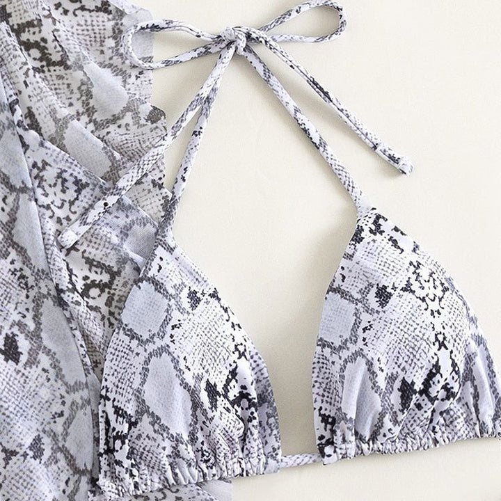 Damen Modisches Bikini-Set mit asymmetrischem Rock Echo Archiv