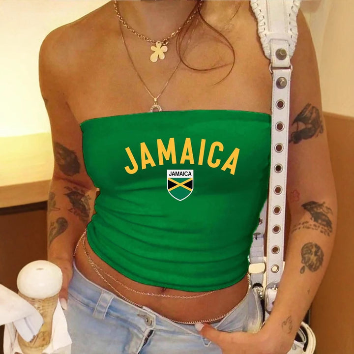 Damen Crop-Top mit seitlichem Logo-Design und elastischem Material Echo Archiv