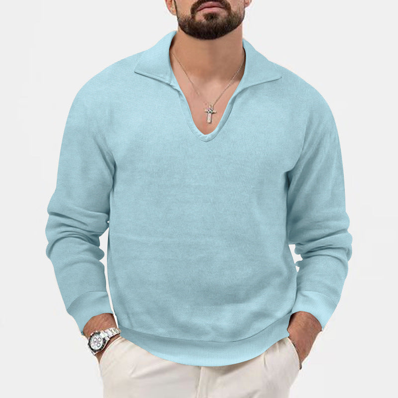 Herren V-Ausschnitt Pullover im lässigen Strickdesign Echoarchiv