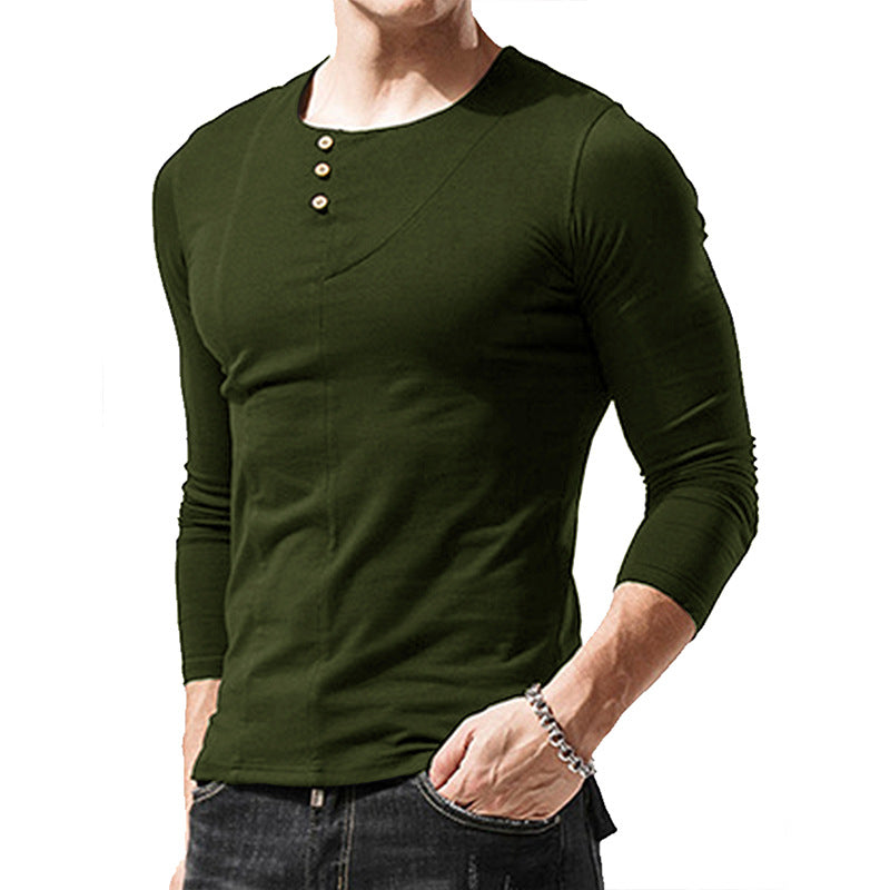 Herren elegantes Langarmshirt mit Knopfdetails Echoarchiv