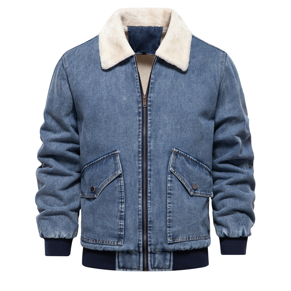 Herren Denimjacke mit warmem Fleecefutter und praktischen Taschen Echoarchiv