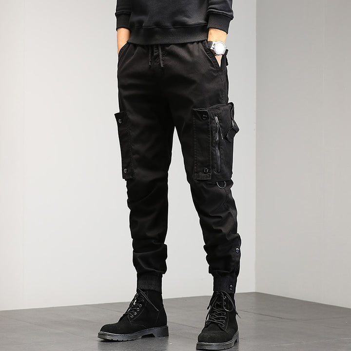 Herren Cargohose mit stylischen Reißverschlusstaschen und elastischem Bund Echoarchiv