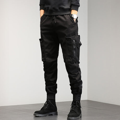 Herren Cargohose mit stylischen Reißverschlusstaschen und elastischem Bund Echoarchiv