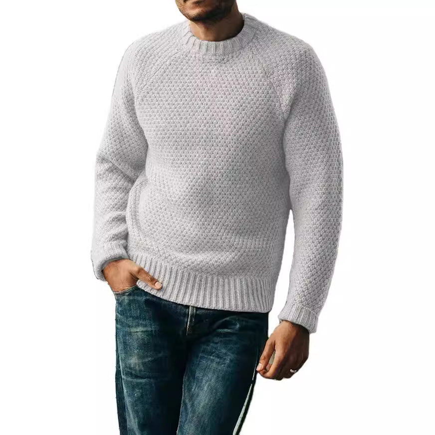 Herren Raglan-Strukturpullover mit Wabenstruktur und Rippbündchen Echo Archiv