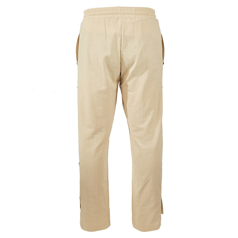 Herren Relaxed-Fit Freizeithose mit seitlichen Zierknopfleisten, elastischem Bund und Kordelzug Echoarchiv
