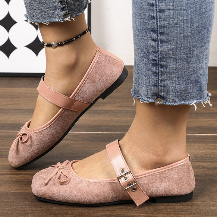 Damen Ballerinas mit Leopardenmuster, verstellbarem Mary-Jane-Riemen und dekorativer Schleife – Lioré