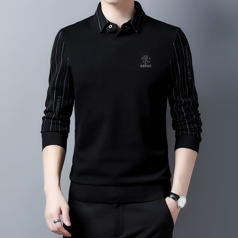 Herren eleganter Strickpullover mit hochwertiger Struktur und modischem Stehkragen Echoarchiv