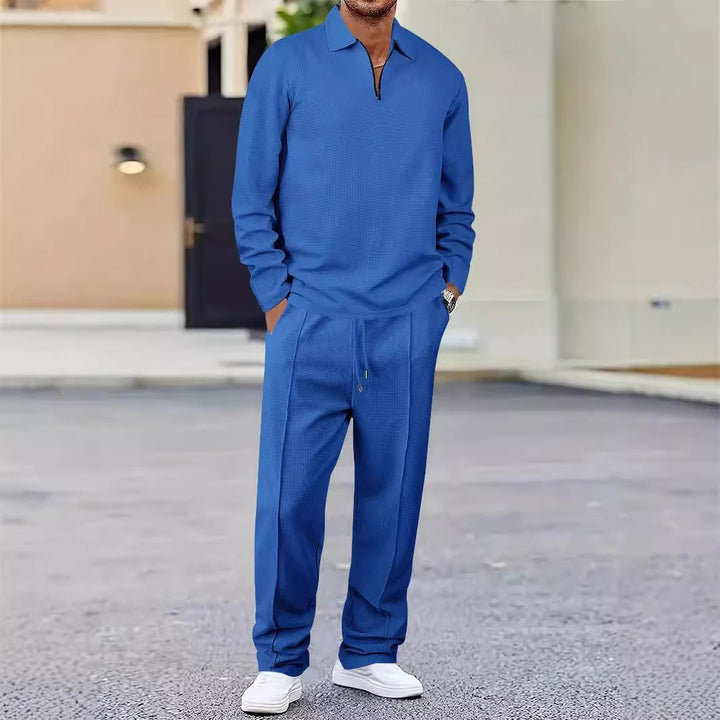 Herren Sportliches Kapuzenoberteil und Stretchhose Set mit atmungsaktivem Strukturmaterial Echoarchiv