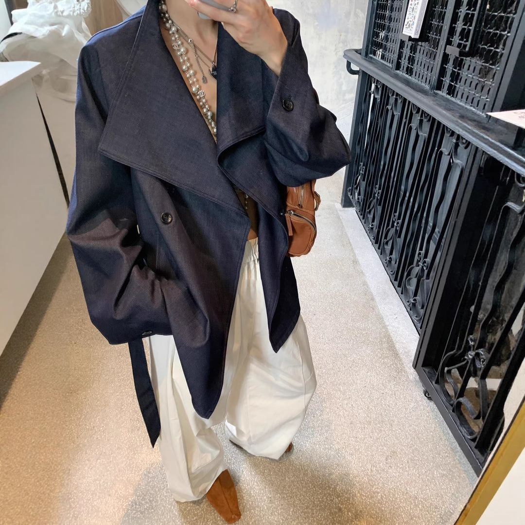 Damen Modische Oversized Blazerjacke Echoarchiv