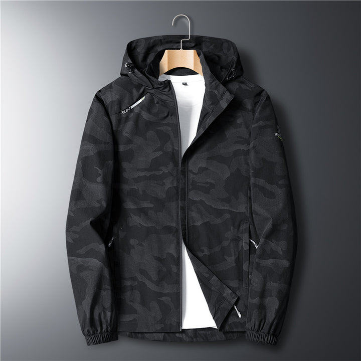 Herren Leichte atmungsaktive Kapuzenjacke im Camouflage-Look mit wasserabweisender Oberfläche – Taviero