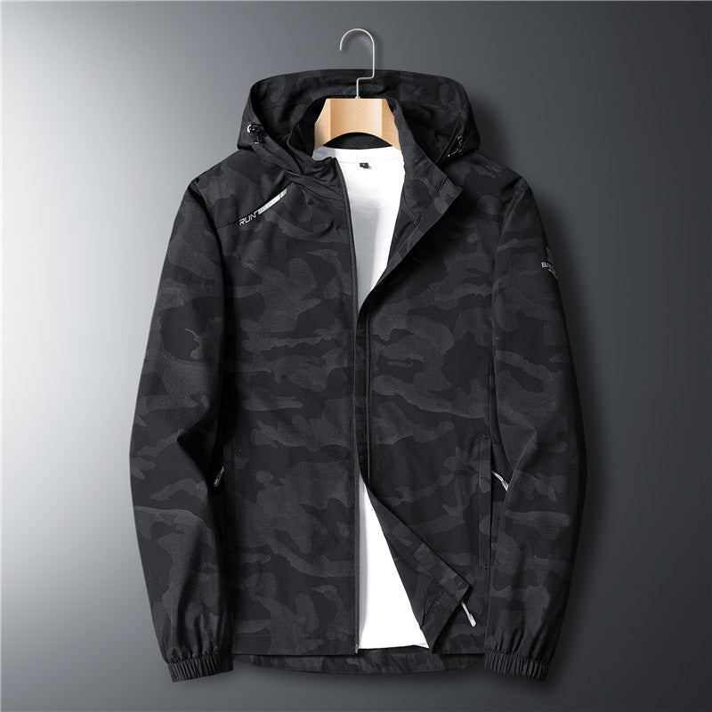 Herren Ultraleichter Softshell-Hoodie mit Tarnmuster, wasserabweisend und atmungsaktivem Meshfutter Echoarchiv
